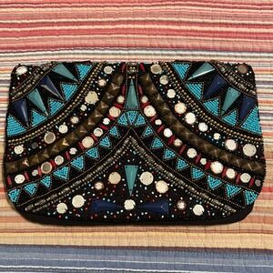 Muche et Muchette‎ Embellished Beaded Clutch Evening Bag